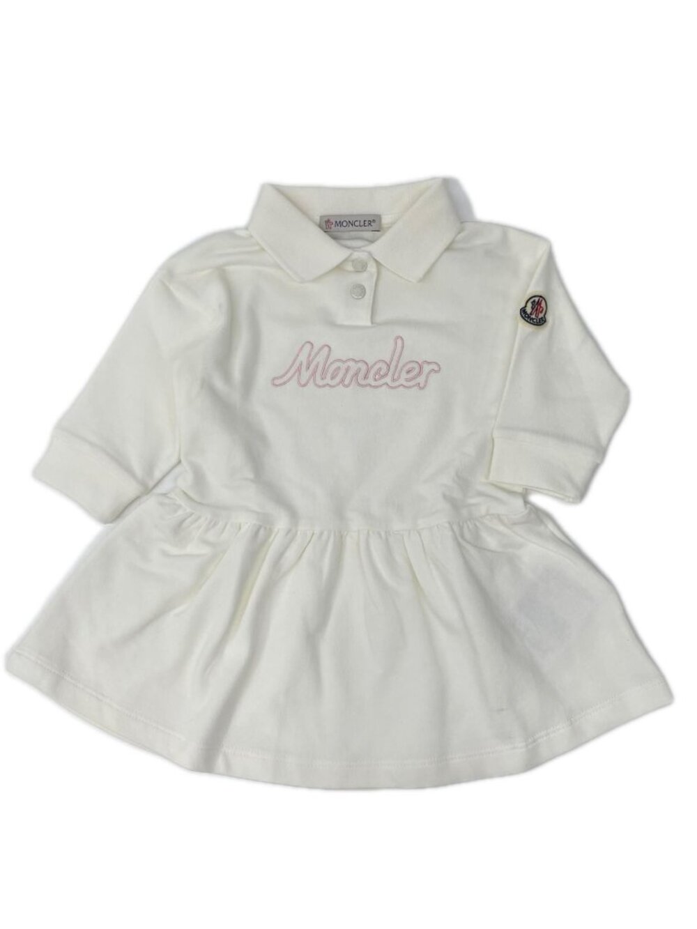 Moncler White Vestito Logo Embroidery Polo Dress 9